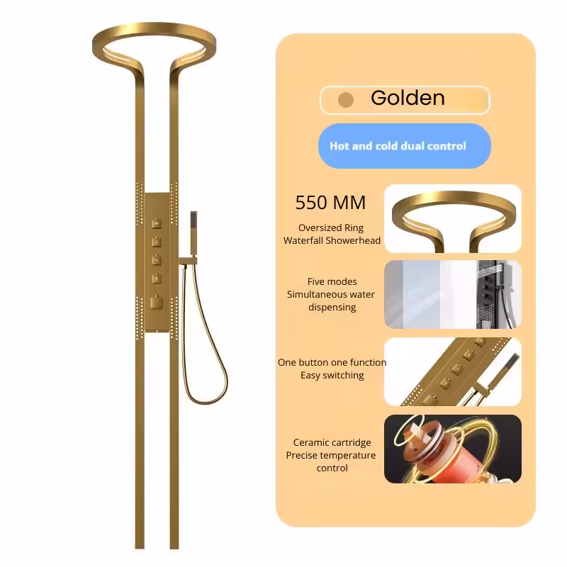 Luxury Design Golden Rain Shower