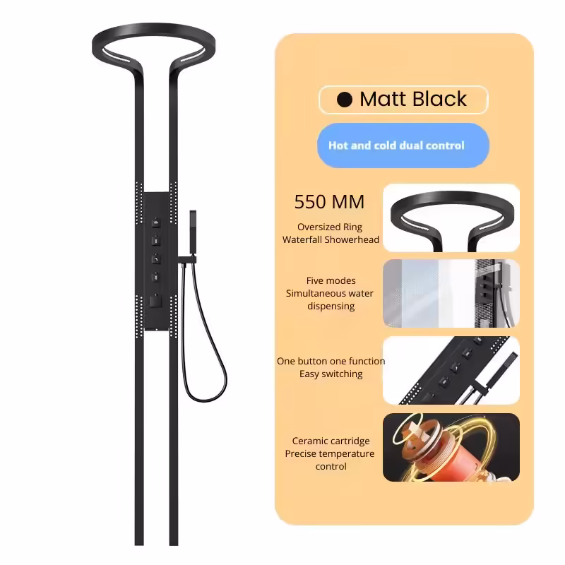 Luxury Design Matt Black Rain Shower