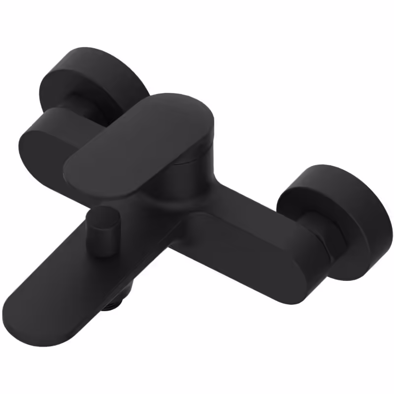 Black Exposed Bath Single Lever Mixer Tap