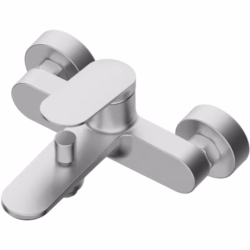 Brushed Nickel Exposed Bath Single Lever Mixer Tap